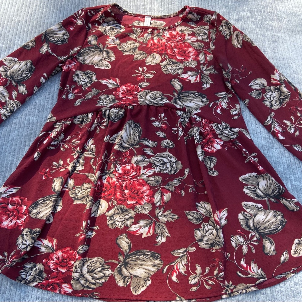 Urban Flamingo Maroon & Floral Tunic